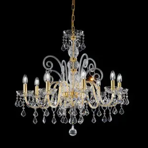 Hand-Made Single-Tier Venetian Chandelier With Eight Arm