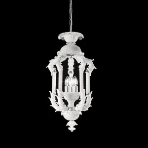 Handcrafted Ornamental Antique Fine Italian Chandelier With Three Lights And Murano Glass