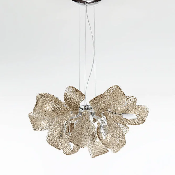Handmade glamorous ceiling pendant Chandelier with twelve lighted arms and Murano Glass