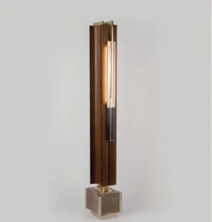 High-End Modern Walnut And Marble Floor Lamp From Italy