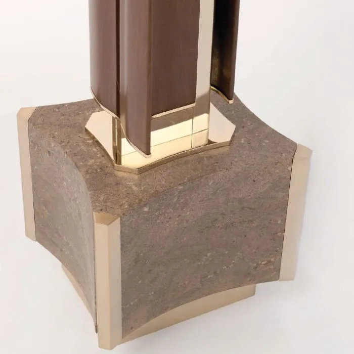 High-End Modern Walnut And Marble Floor Lamp From Italy