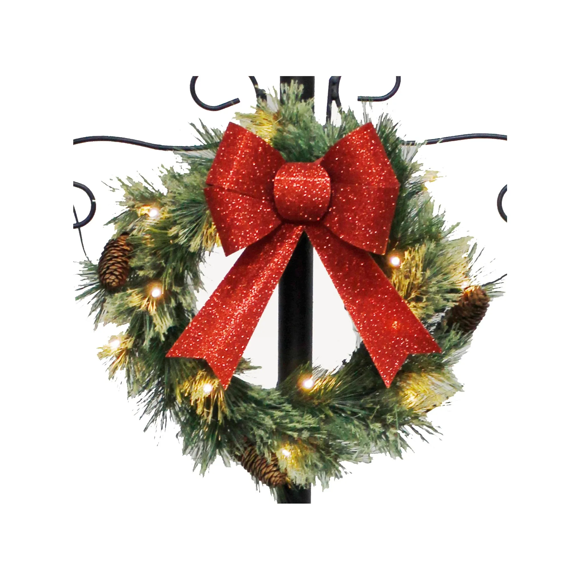 Holiday Time 6' Pre-Lit Battery-Operated Christmas Lamp Post with Lighted Wreath