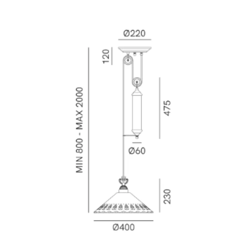 Italian Counterweight Pendant Light