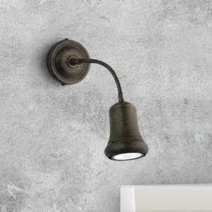Italian Decorative Brass Gooseneck Wall Light