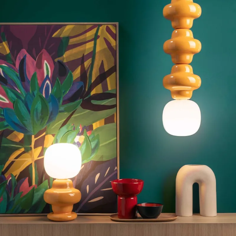 Italian Glossy Ceramic Table Lamp