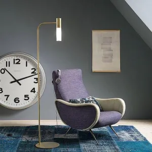 Italian Made Brass and Glass Floor Lamp