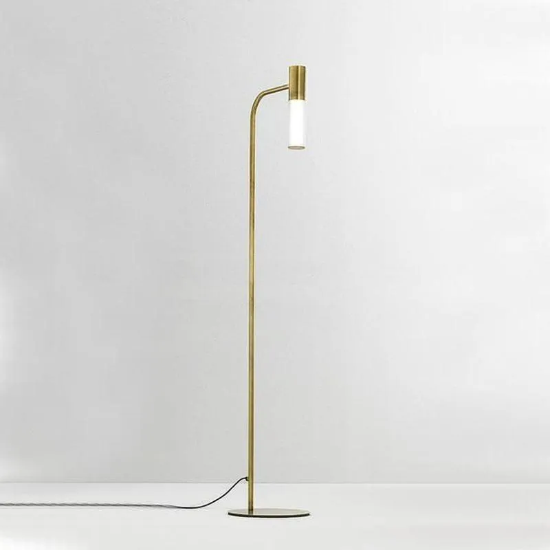 Italian Made Brass and Glass Floor Lamp