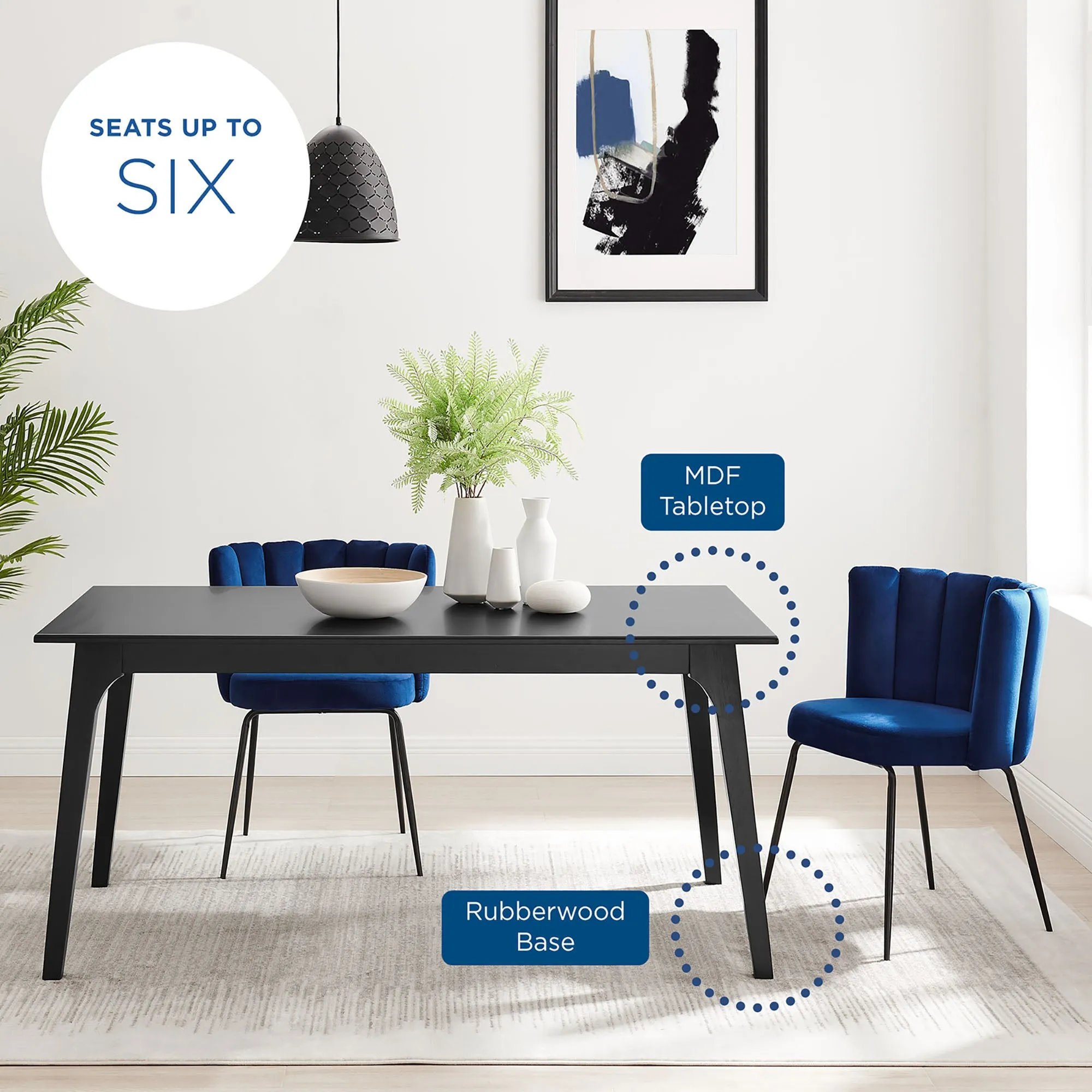 Juxtapose 63” Rectangle Dining Table by Modway