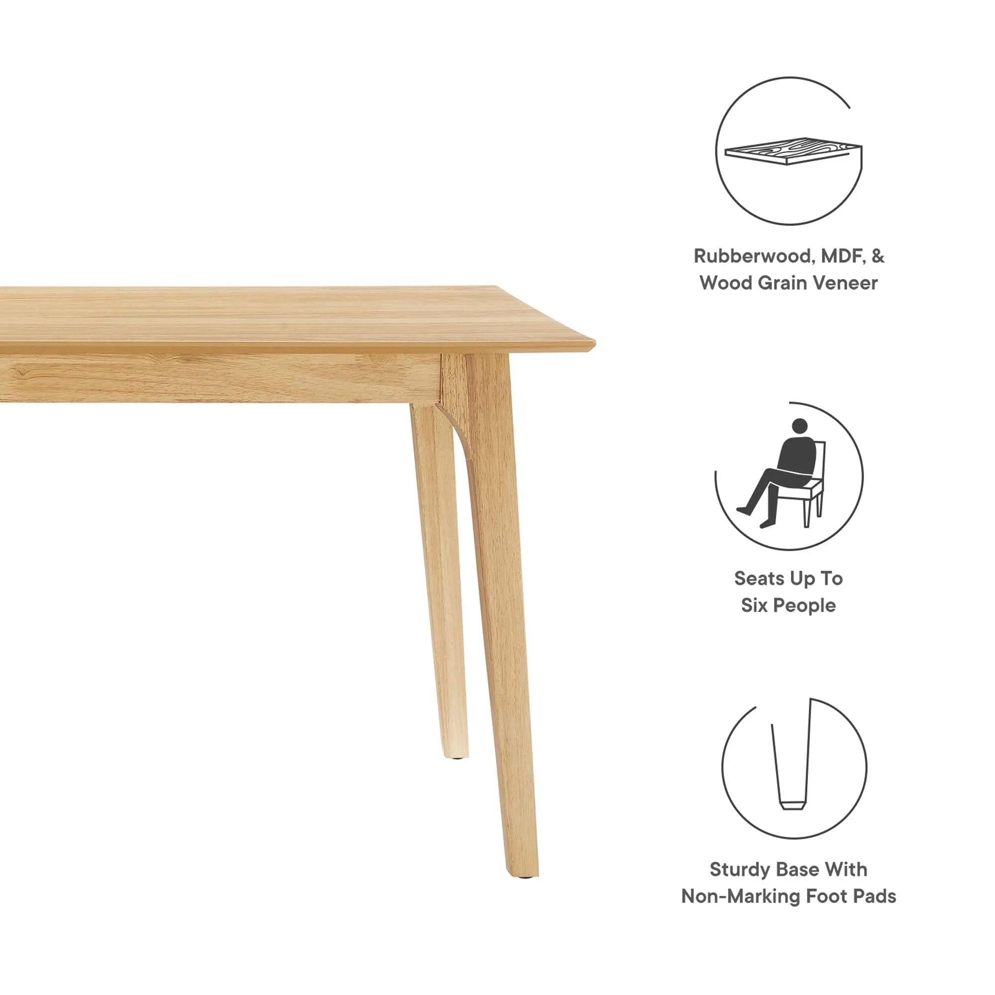 Juxtapose 63” Rectangle Dining Table by Modway