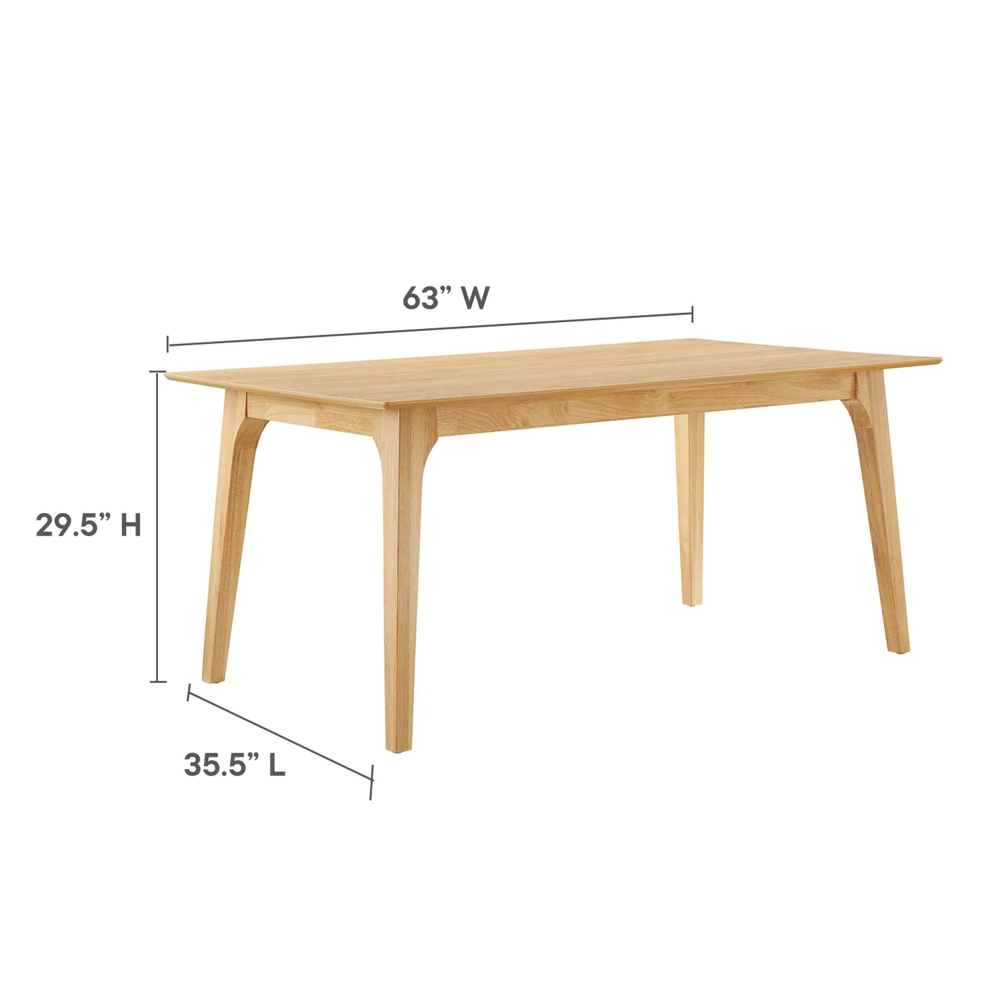 Juxtapose 63” Rectangle Dining Table by Modway