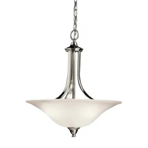 Kichler Lighting 10702NIFL Dover Collection One Light Energy Efficient Pendant Chandelier in Brushed Nickel Finish