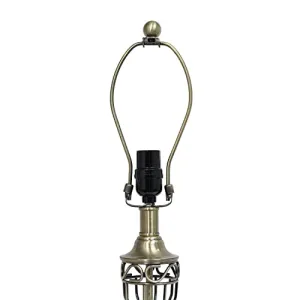 Lalia Home 1270-LHS-1002-AB Perennial Roma Classic 3 Piece Metal Lamp Set (2 Table Lamps, 1 Floor Lamp) Antique Brass Finish