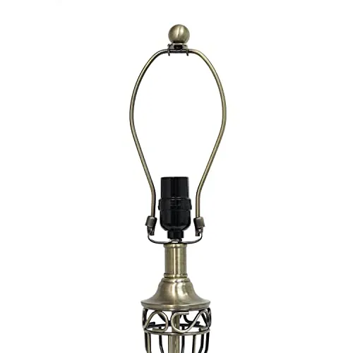 Lalia Home 1270-LHS-1002-AB Perennial Roma Classic 3 Piece Metal Lamp Set (2 Table Lamps, 1 Floor Lamp) Antique Brass Finish
