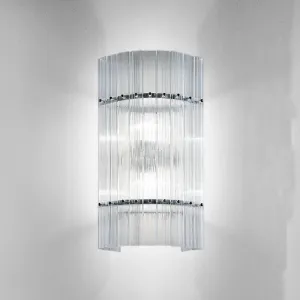 Large Modern Nastri Ribbed Glass Wall Light From Venini