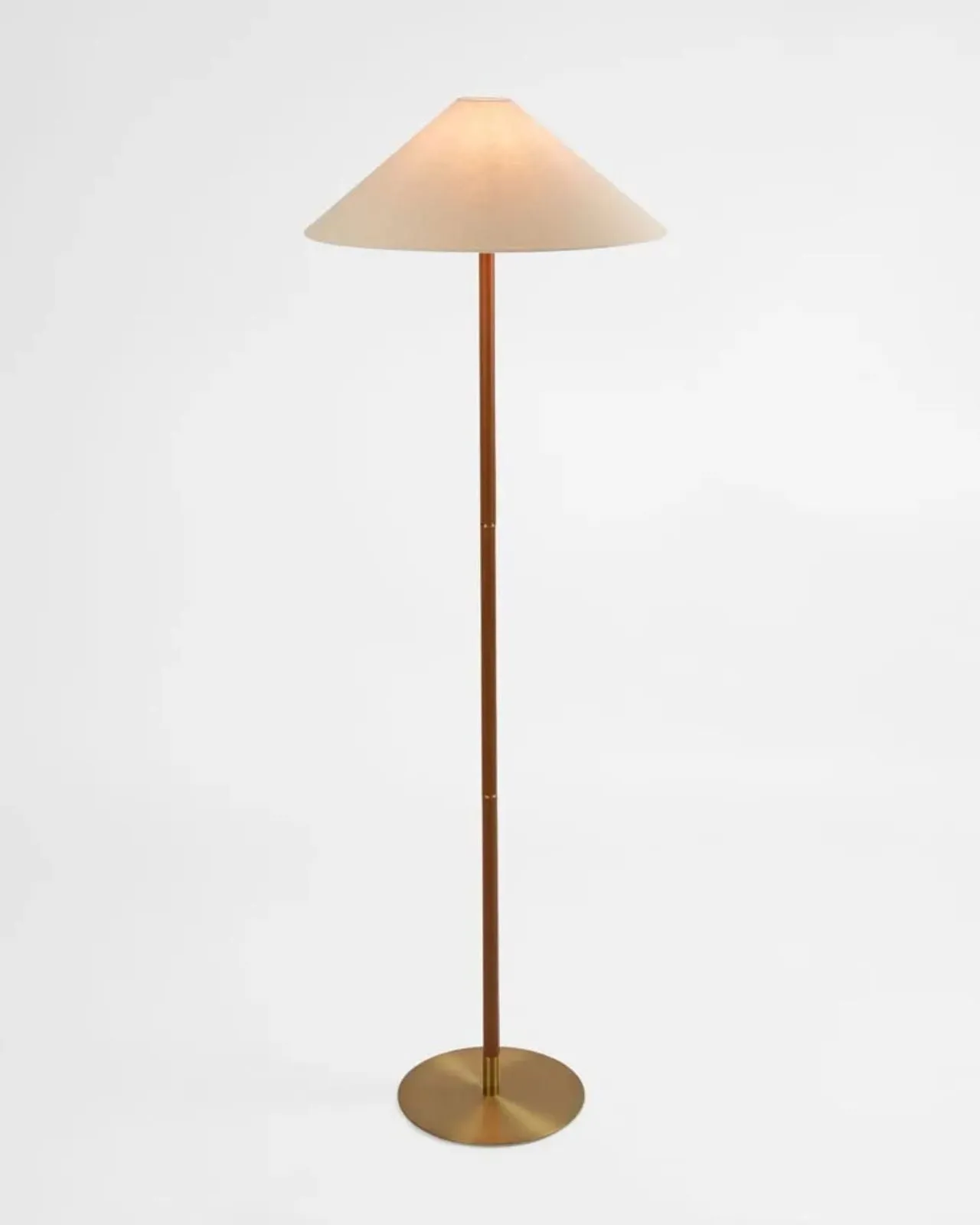 Leather & Brass Floor Lamp