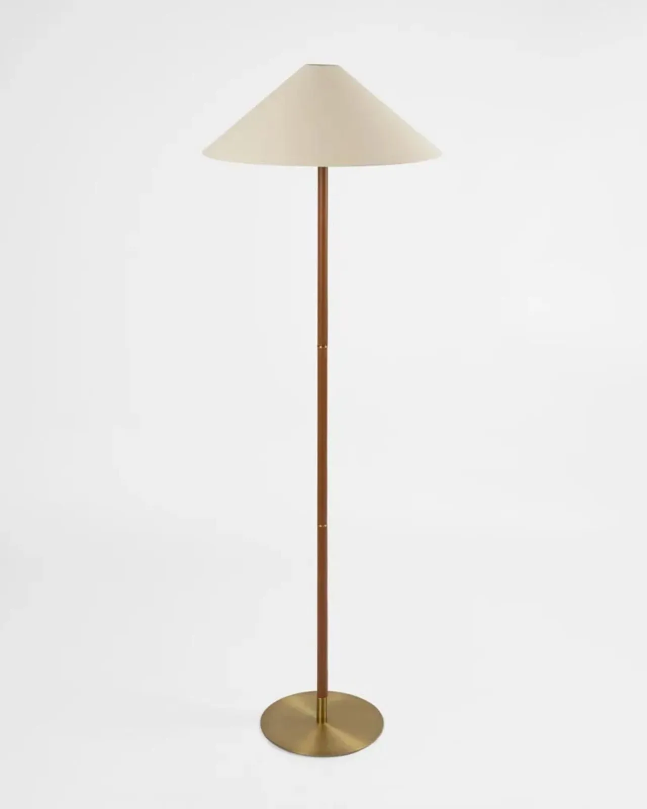 Leather & Brass Floor Lamp