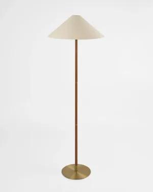 Leather & Brass Floor Lamp