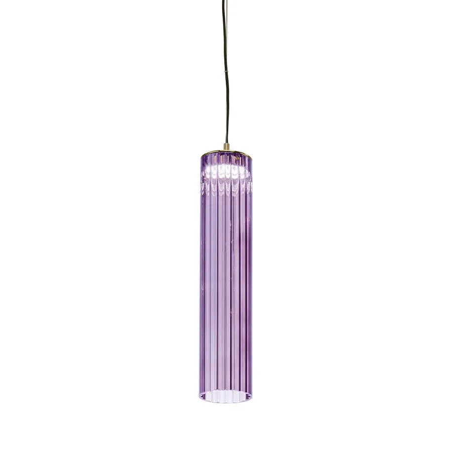 Medium LED Borosilicate Glass Pendant Lamp with Shiny Gold Finish