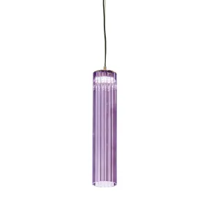 Medium LED Borosilicate Glass Pendant Lamp with Shiny Gold Finish