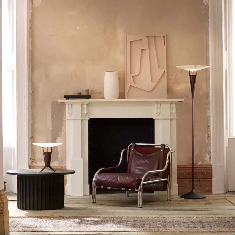 Mid-Century Alabaster and Brass Floor Lamp