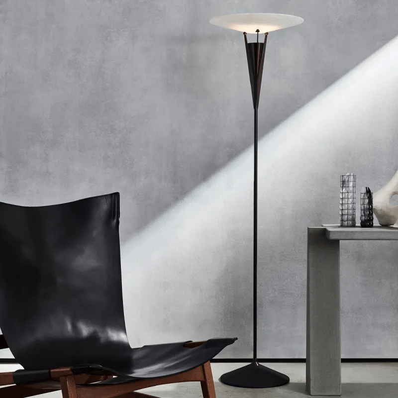Mid-Century Alabaster and Brass Floor Lamp