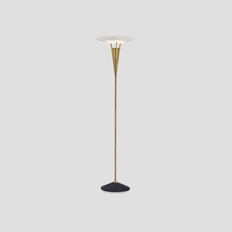 Mid-Century Alabaster and Brass Floor Lamp
