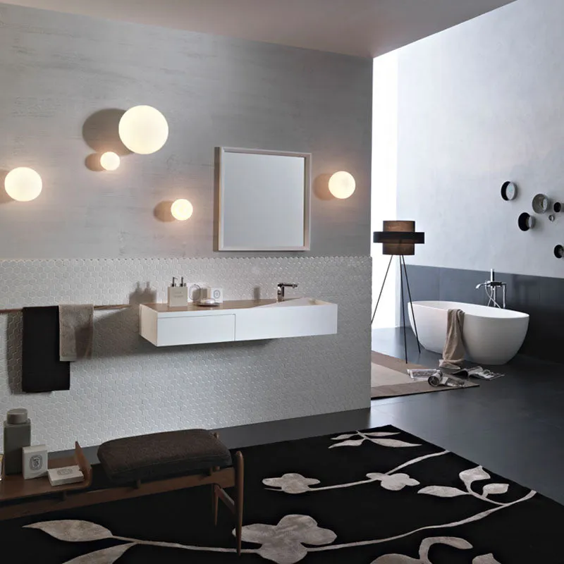 Minimalist Frosted Glass Sphere Wall Light
