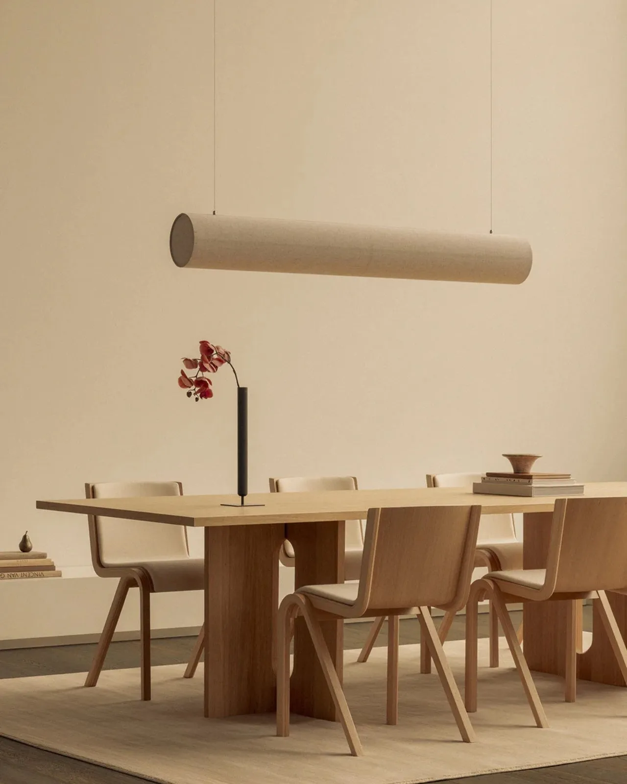 Minimalist Linen Linear Pendant | Hashira
