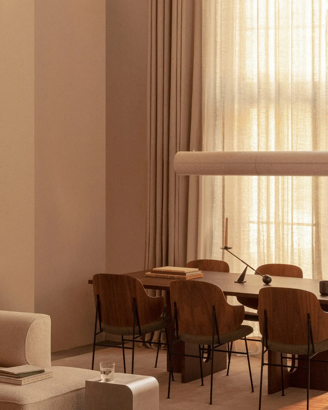 Minimalist Linen Linear Pendant | Hashira