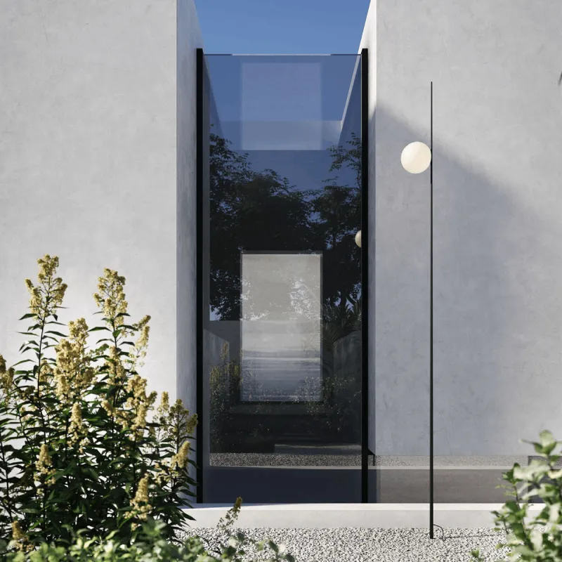 Minimalist Orb and Stem Bollard Light