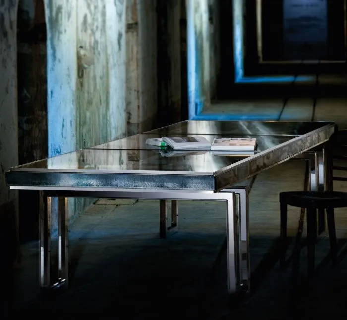 Modern 3 Metre Venetian Mirror Glass Table