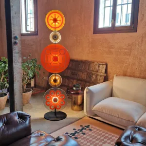 Modern Artistic Pop Art Floor Lamp in Murano glass - Orange