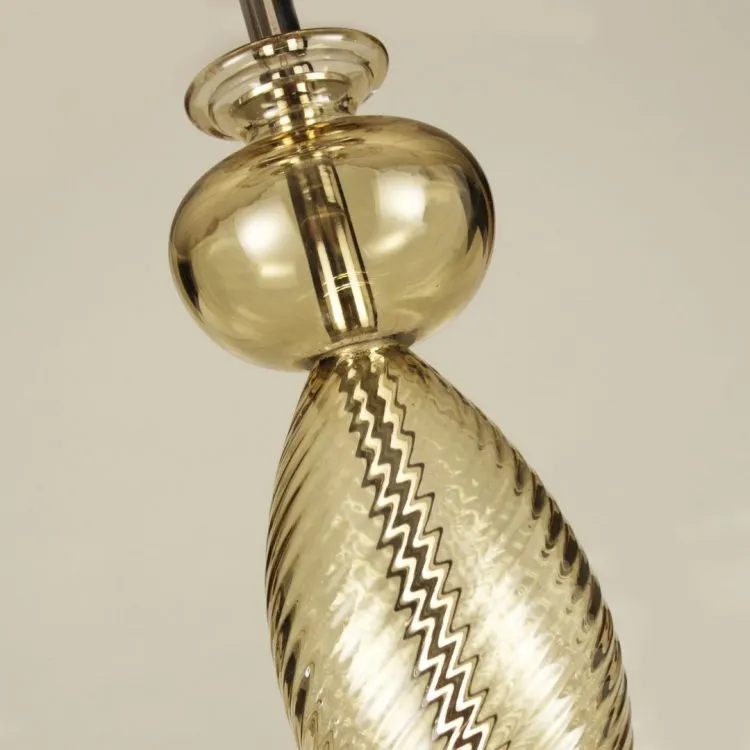 Modern Dark Amber Artistic Glass Pendant