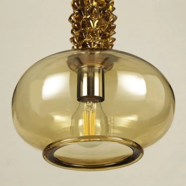 Modern Dark Amber Artistic Glass Pendant
