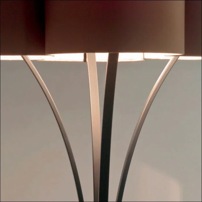 Modern Floor Light With Beige Satin Shade