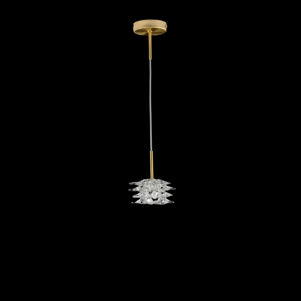 Modern Single Ceiling Pendant With Textured Glass Diffuser