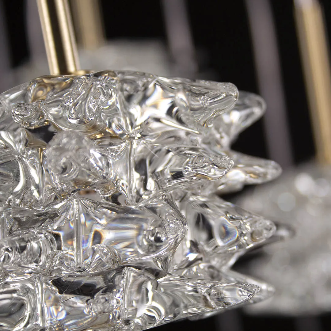 Modern Stairwell Chandelier With Textured Glass Diffusers 150cm