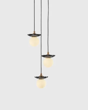 Natural Stone Orb 3 Light Pendant