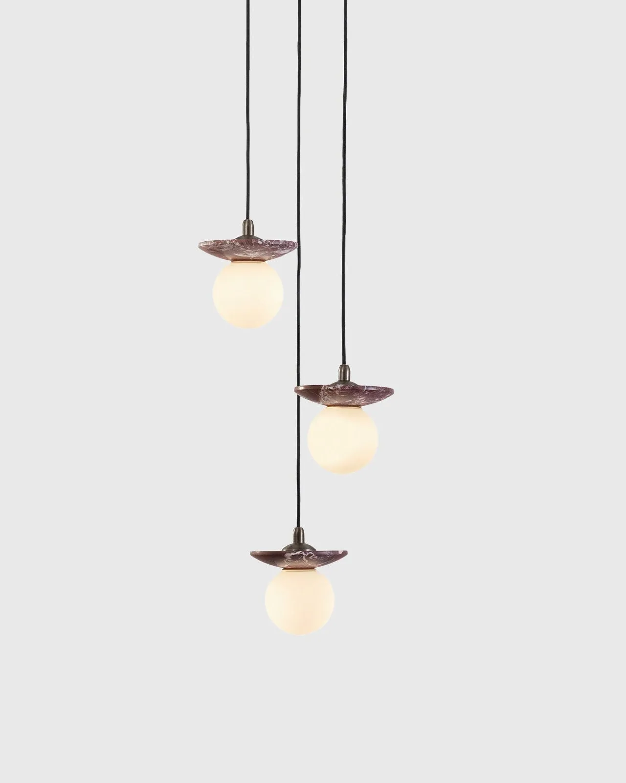 Natural Stone Orb 3 Light Pendant