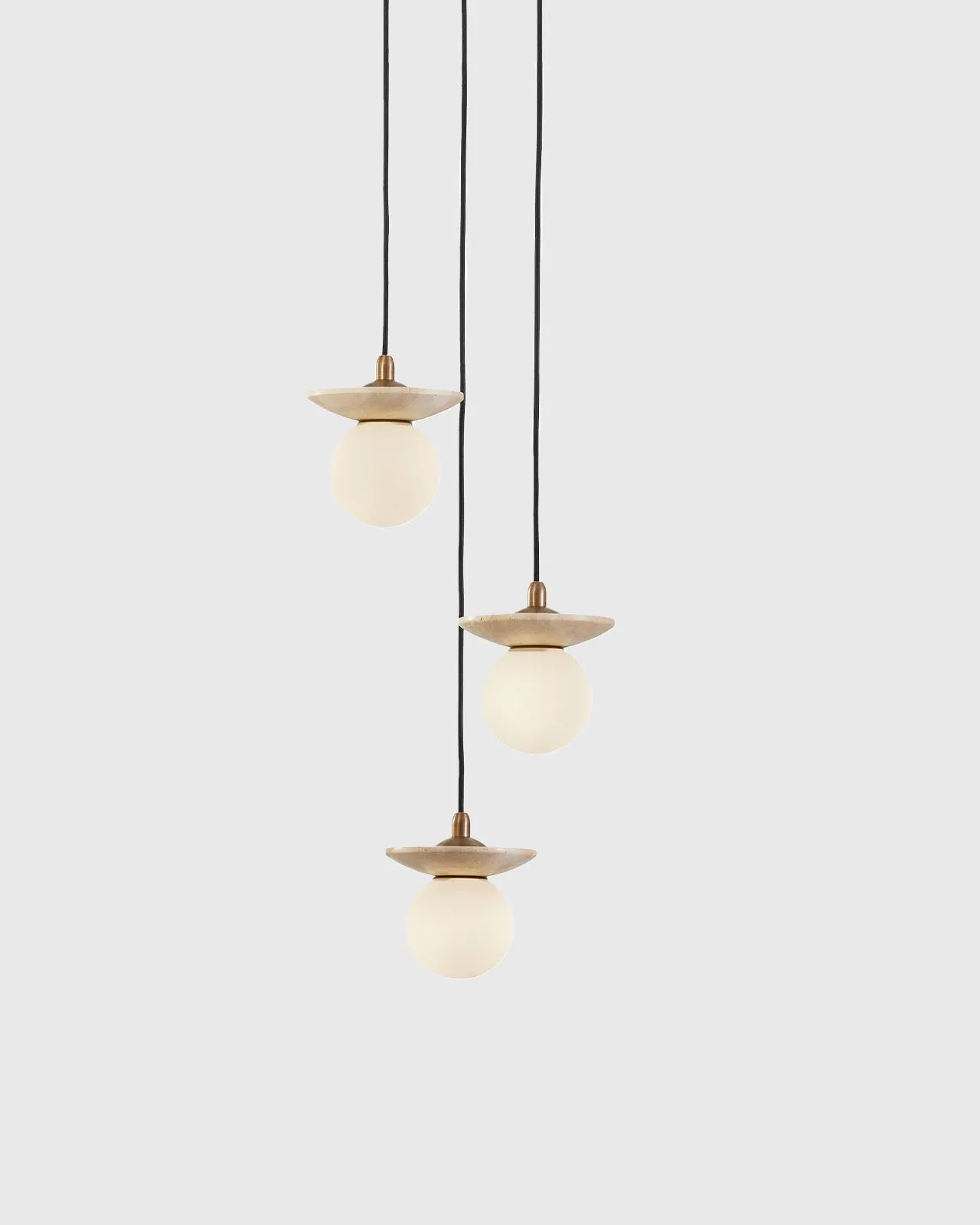 Natural Stone Orb 3 Light Pendant