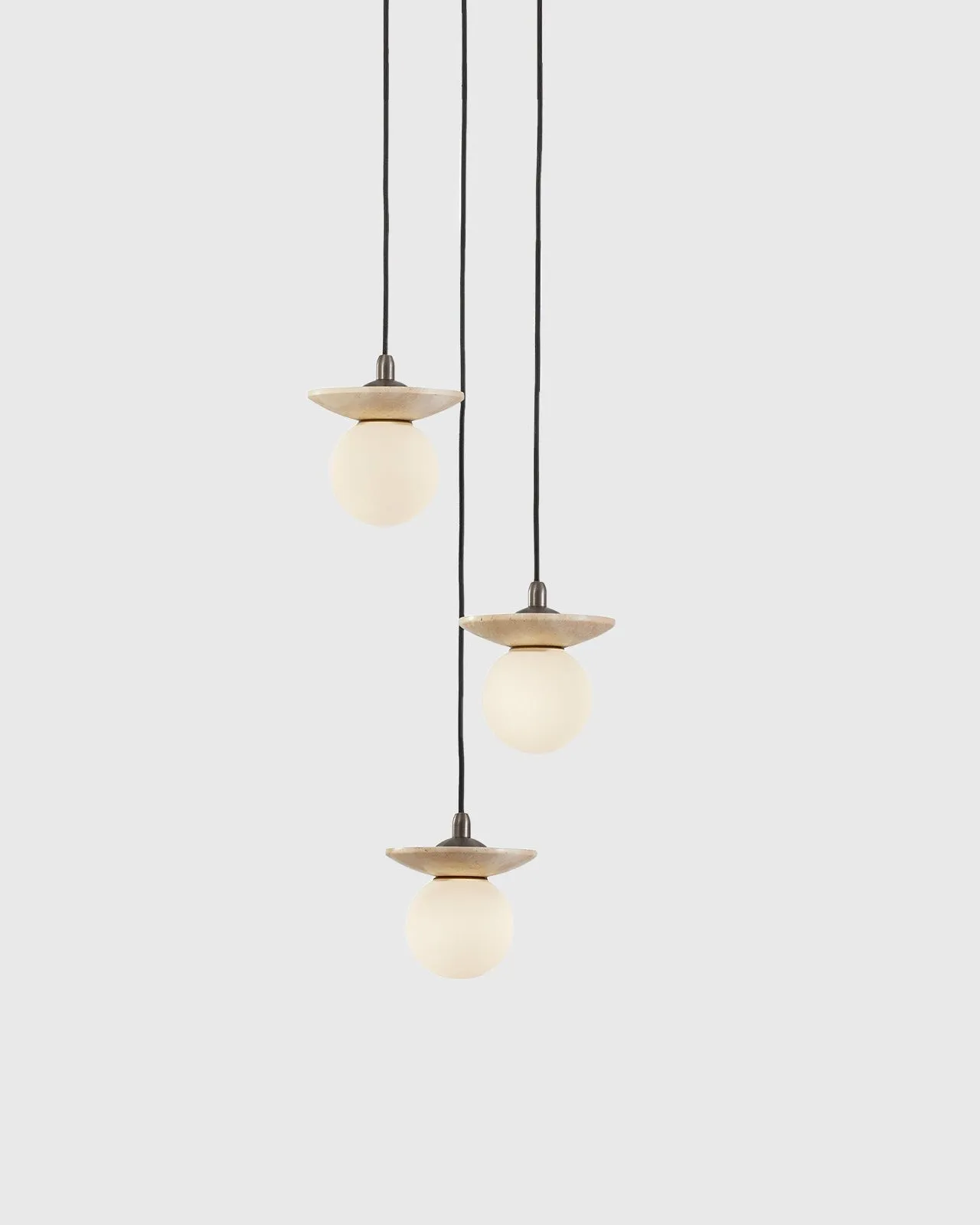 Natural Stone Orb 3 Light Pendant