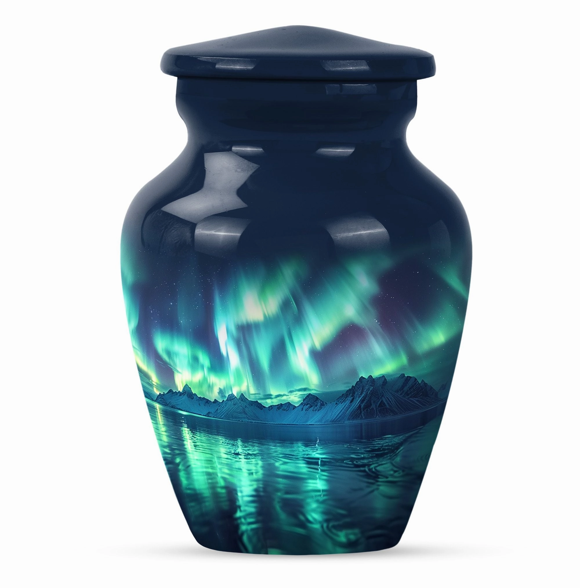 Northern Lights Of Aurora Borealis Funeral Urn for Ashes