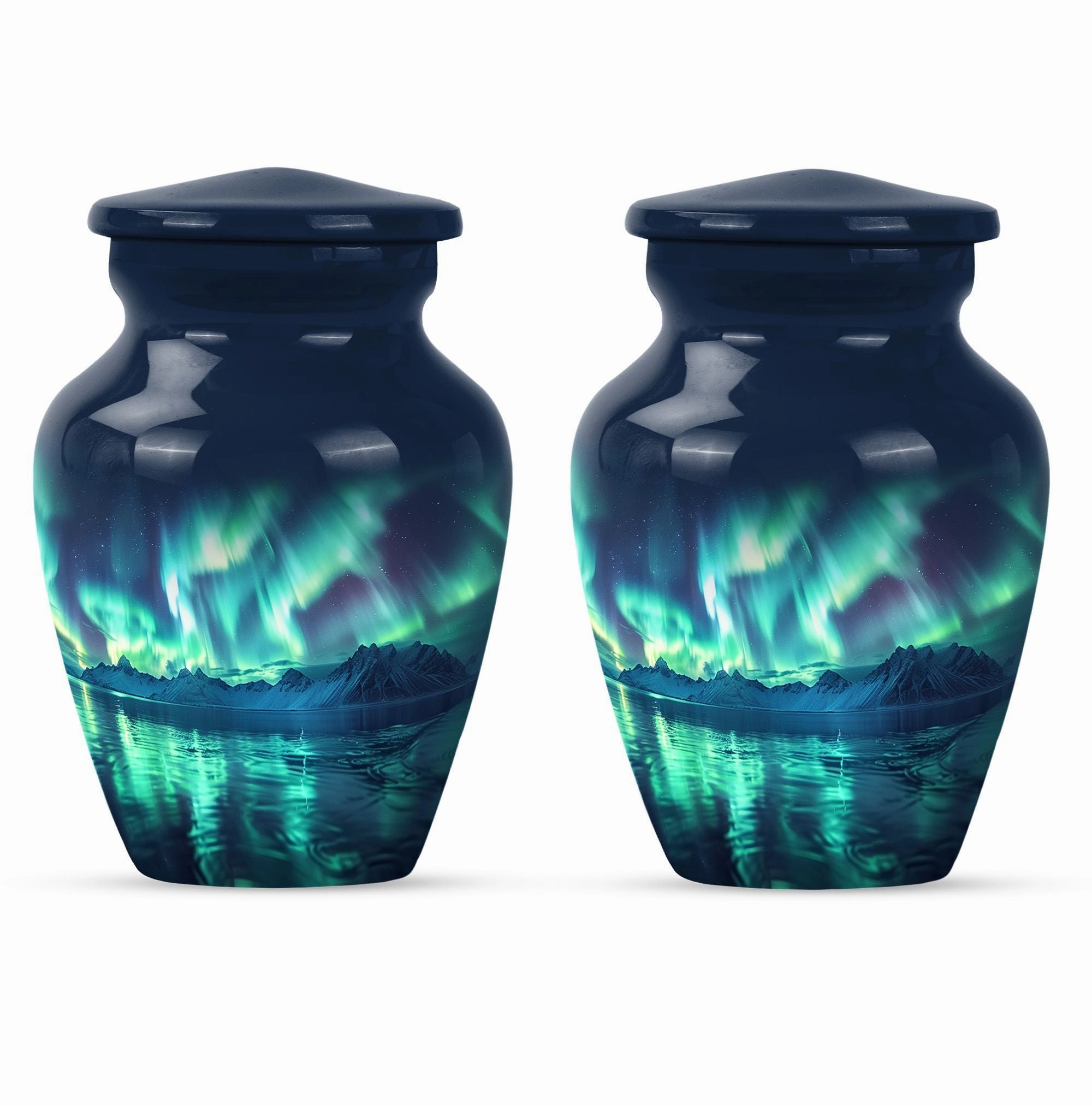 Northern Lights Of Aurora Borealis Funeral Urn for Ashes