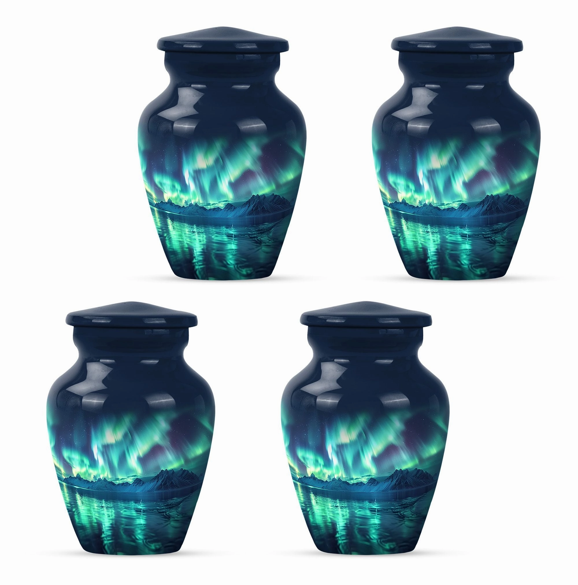 Northern Lights Of Aurora Borealis Funeral Urn for Ashes