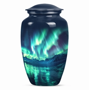 Northern Lights Of Aurora Borealis Funeral Urn for Ashes