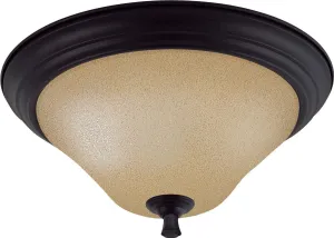 Nuvo Lighting 60-1728 Dakota Collection Two Light Flush Ceiling Mount in Mountain Lodge Bronze Finish
