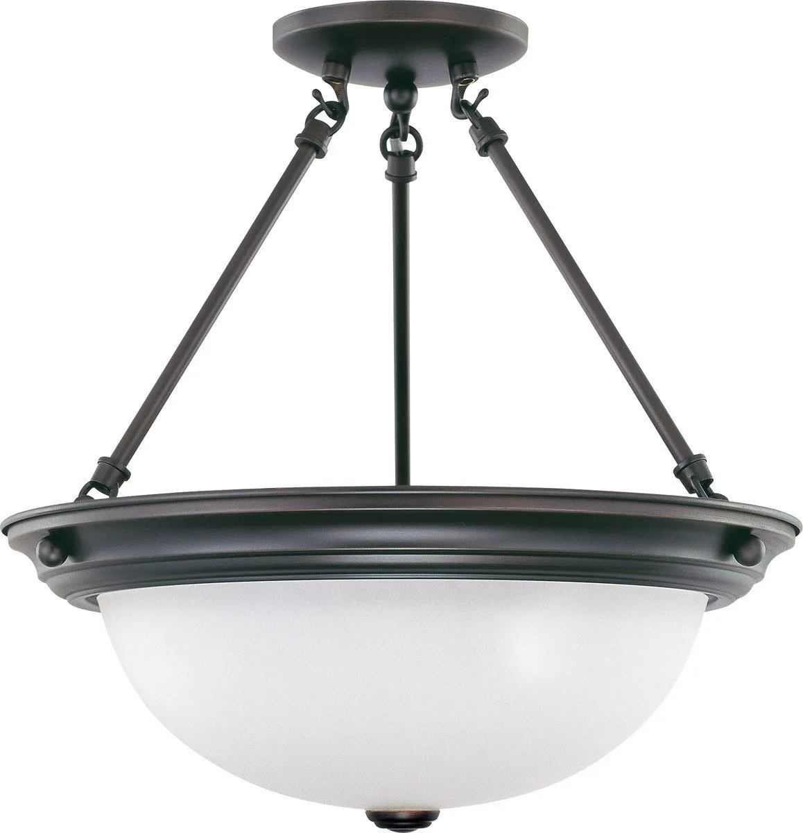 Nuvo Lighting 60-3341 Signature Collection Three Light Energy Star Efficient GU24 Semi Flush Ceiling Mount in Mahogany Bronze Finish