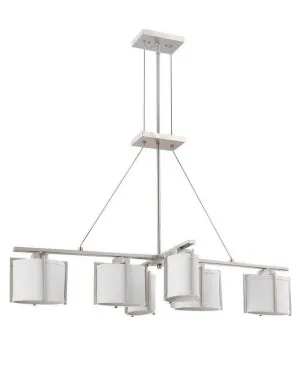 Nuvo Lighting 60-4351 Portia Collection Six Light Energy Star Efficient Fluorescent GU24 Island Chandelier in Brushed Nickel Finish