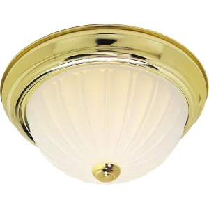 Nuvo Lighting 60-440 Signature Collection Two Light Energy Star Efficient GU24 Flush Ceiling Mount in Polished Brass Finish