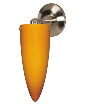 Nuvo Lighting 60-696 One Light Wall Sconce in Brushed Nickel Finish And Butterscotch Cone Cone Glass